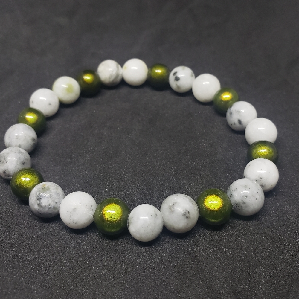 Green earth jasper, miracle bead healing bracelet